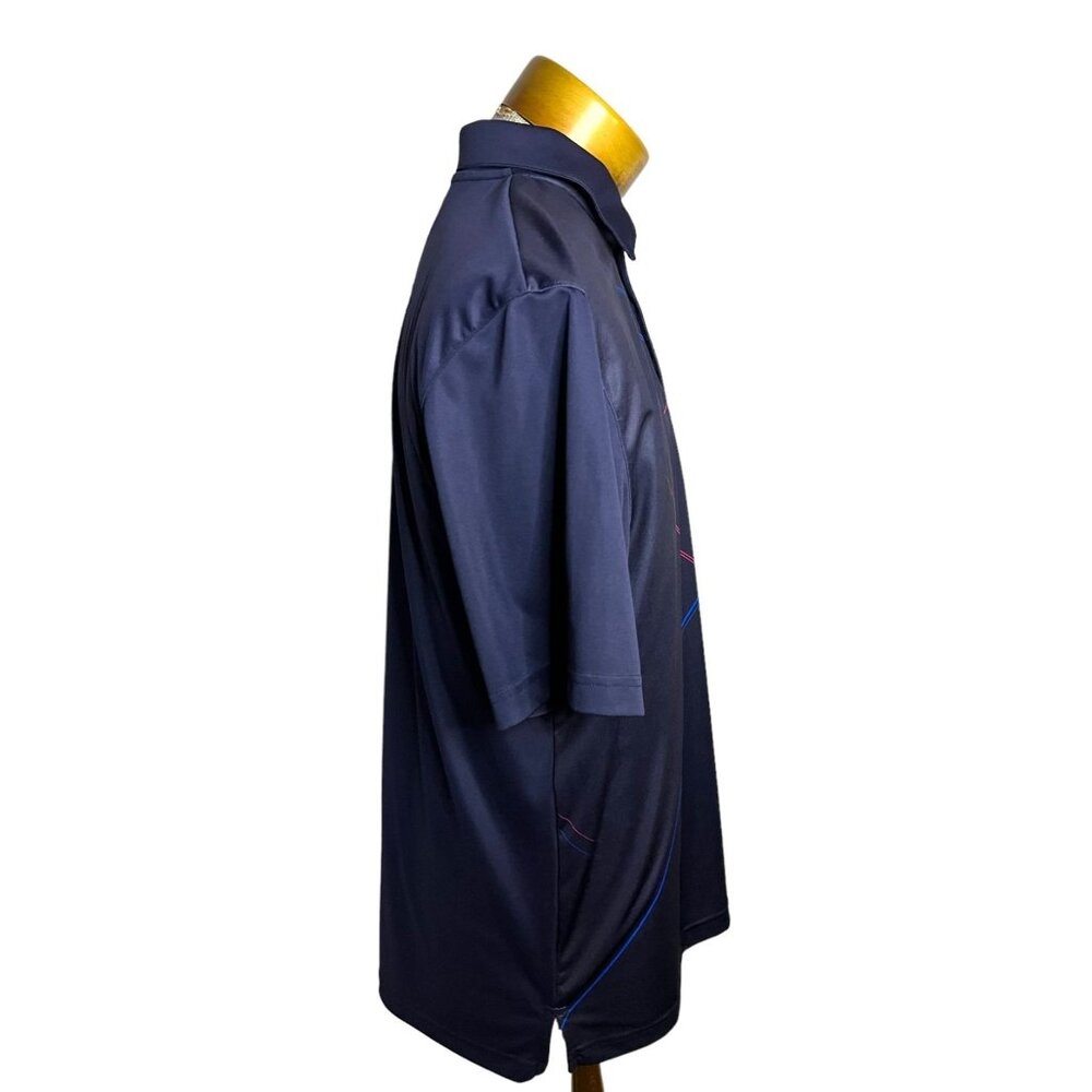 Under Armour Loose Fit Polo Top Navy Blue HeatGear Activewear Mens Size L - Picture 6 of 9
